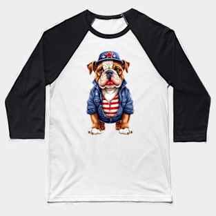 4th of July Bulldog Baseball T-Shirt